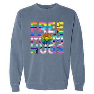 Free Mom Hugs Lgbt Pride Mom Daisy Flower Lesbian Mother Day Garment-Dyed Sweatshirt