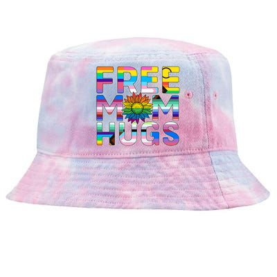 Free Mom Hugs Lgbt Pride Mom Daisy Flower Lesbian Mother Day Tie-Dyed Bucket Hat