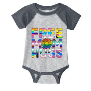 Free Mom Hugs Lgbt Pride Mom Daisy Flower Lesbian Mother Day Infant Baby Jersey Bodysuit