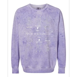 Floral Mental Health Adult and  Mental Health Awareness Colorblast Crewneck Sweatshirt