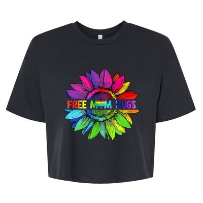 Free Mom Hugs Lgbt Pride Mom Daisy Rainbow Flower Mother Day Bella+Canvas Jersey Crop Tee