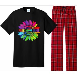 Free Mom Hugs Lgbt Pride Mom Daisy Rainbow Flower Mother Day Pajama Set