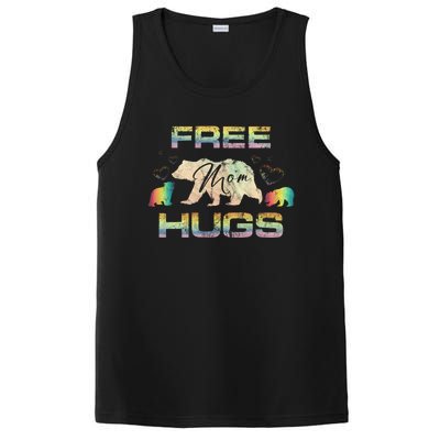 Free Mom Hugs Mama Bear Rainbow Colour Hearts Meaningful Gift PosiCharge Competitor Tank