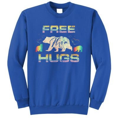 Free Mom Hugs Mama Bear Rainbow Colour Hearts Meaningful Gift Sweatshirt