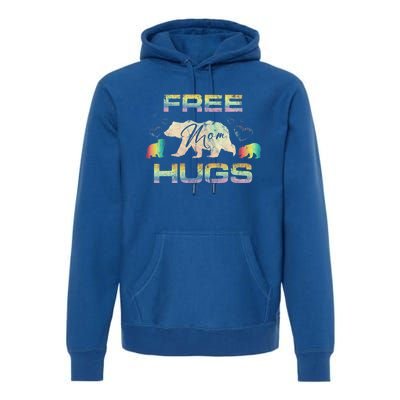 Free Mom Hugs Mama Bear Rainbow Colour Hearts Meaningful Gift Premium Hoodie