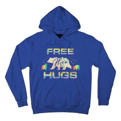 Free Mom Hugs Mama Bear Rainbow Colour Hearts Meaningful Gift Tall Hoodie