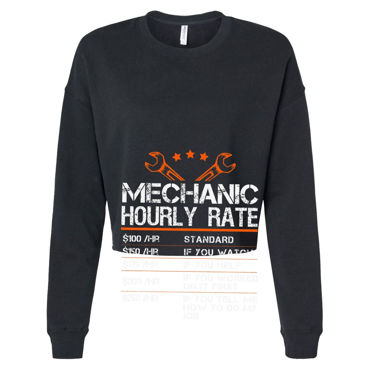 Funny Mechanic Hourly Rate Car Auto Repairman Labor Rates Hoodie
