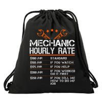 Funny Mechanic Hourly Rate Car Auto Repairman Labor Rates Drawstring Bag