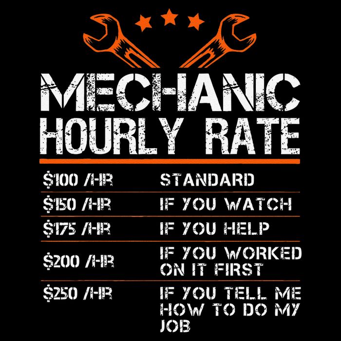 Funny Mechanic Hourly Rate Car Auto Repairman Labor Rates Drawstring Bag