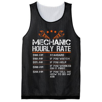 Funny Mechanic Hourly Rate Car Auto Repairman Labor Rates Mesh Reversible Basketball Jersey Tank