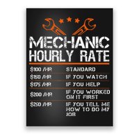 Funny Mechanic Hourly Rate Car Auto Repairman Labor Rates Poster