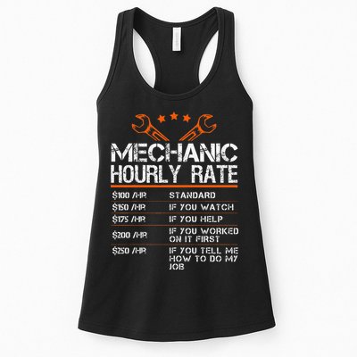 Funny Mechanic Hourly Rate Car Auto Repairman Labor Rates Womens Tank Top