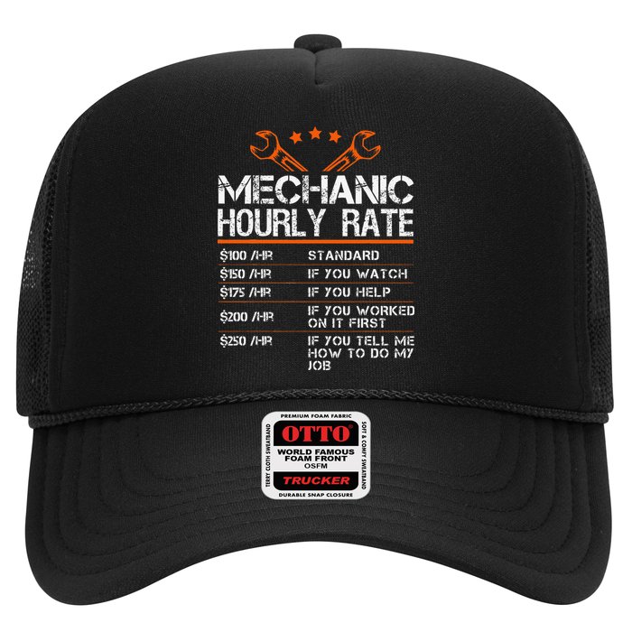 Funny Mechanic Hourly Rate Car Auto Repairman Labor Rates Hat