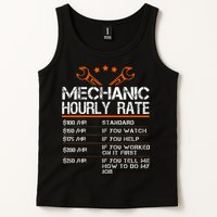 Funny Mechanic Hourly Rate Car Auto Repairman Labor Rates Tank Top
