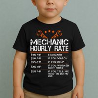 Funny Mechanic Hourly Rate Car Auto Repairman Labor Rates Toddler T-Shirt