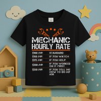 Funny Mechanic Hourly Rate Car Auto Repairman Labor Rates Toddler T-Shirt