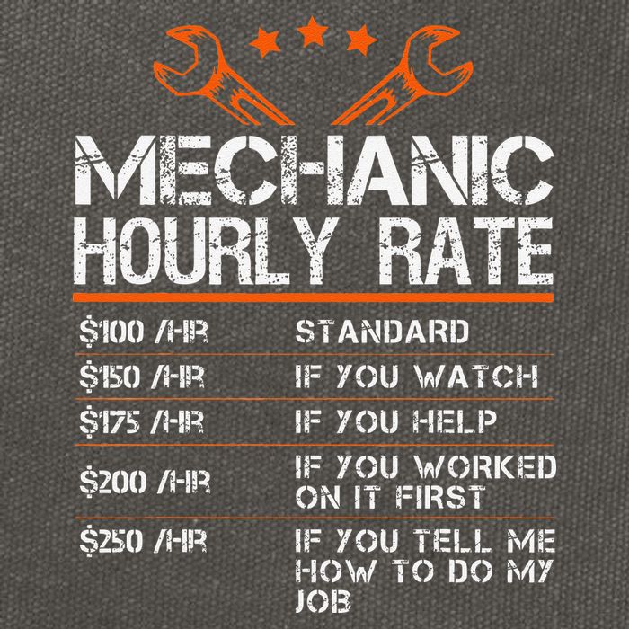Funny Mechanic Hourly Rate Car Auto Repairman Labor Rates Cotton Canvas Backpack