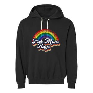 Free Mom Hugs Rainbow Heart LGBT Pride Month Garment-Dyed Fleece Hoodie