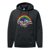 Free Mom Hugs Rainbow Heart LGBT Pride Month Performance Fleece Hoodie