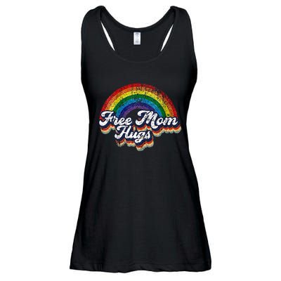 Free Mom Hugs Rainbow Heart LGBT Pride Month Ladies Essential Flowy Tank