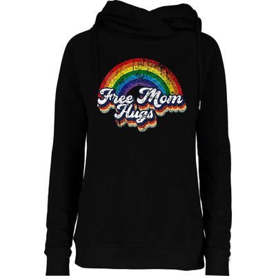 Free Mom Hugs Rainbow Heart LGBT Pride Month Womens Funnel Neck Pullover Hood