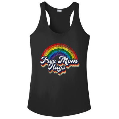 Free Mom Hugs Rainbow Heart LGBT Pride Month Ladies PosiCharge Competitor Racerback Tank