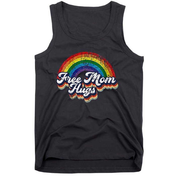 Free Mom Hugs Rainbow Heart LGBT Pride Month Tank Top