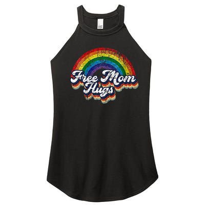 Free Mom Hugs Rainbow Heart LGBT Pride Month Women's Perfect Tri Rocker Tank