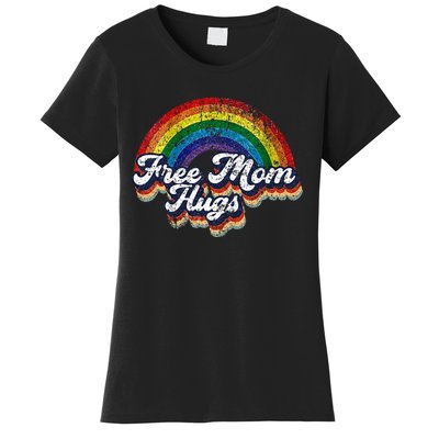 Free Mom Hugs Rainbow Heart LGBT Pride Month Women's T-Shirt