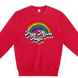 Free Mom Hugs Rainbow Heart LGBT Pride Month Premium Crewneck Sweatshirt