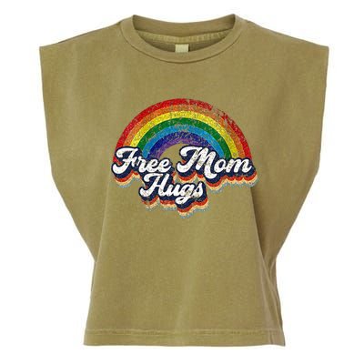 Free Mom Hugs Rainbow Heart LGBT Pride Month Garment-Dyed Women's Muscle Tee