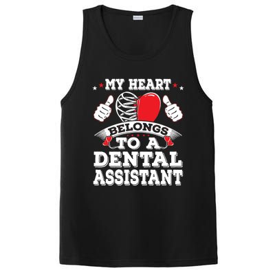 Funny My Heart Belongs To A Dental Assistant Valentines Day Great Gift PosiCharge Competitor Tank