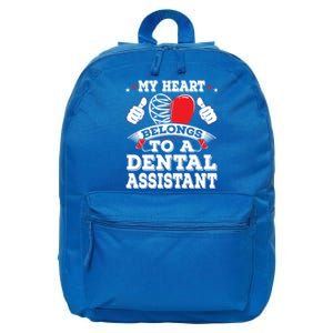 Funny My Heart Belongs To A Dental Assistant Valentines Day Great Gift 16 in Basic Backpack