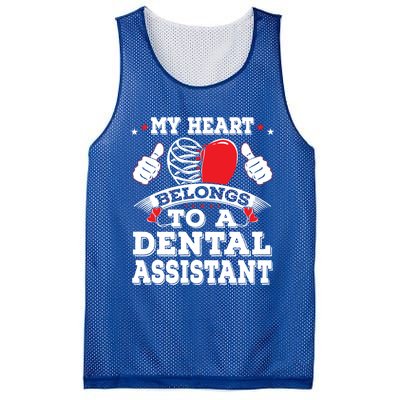 Funny My Heart Belongs To A Dental Assistant Valentines Day Great Gift Mesh Reversible Basketball Jersey Tank