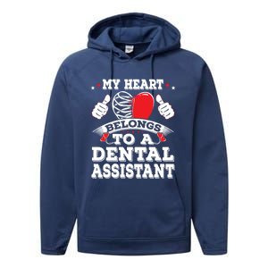 Funny My Heart Belongs To A Dental Assistant Valentines Day Great Gift Performance Fleece Hoodie