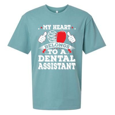 Funny My Heart Belongs To A Dental Assistant Valentines Day Great Gift Sueded Cloud Jersey T-Shirt