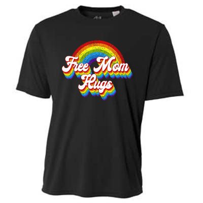 Free Mom Hugs Rainbow Retro LGBT Flag LGBT Pride Month Cooling Performance Crew T-Shirt