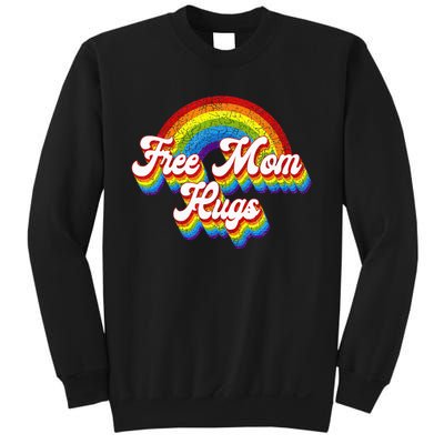 Free Mom Hugs Rainbow Retro LGBT Flag LGBT Pride Month Sweatshirt