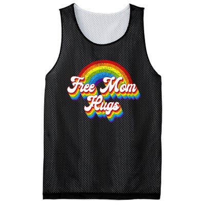 Free Mom Hugs Rainbow Retro LGBT Flag LGBT Pride Month Mesh Reversible Basketball Jersey Tank