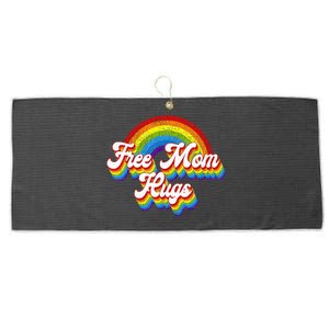 Free Mom Hugs Rainbow Retro LGBT Flag LGBT Pride Month Large Microfiber Waffle Golf Towel