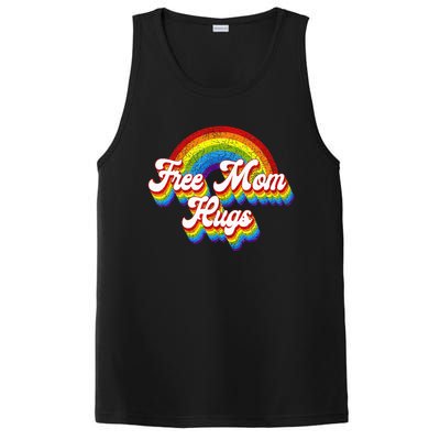 Free Mom Hugs Rainbow Retro LGBT Flag LGBT Pride Month PosiCharge Competitor Tank