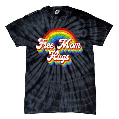 Free Mom Hugs Rainbow Retro LGBT Flag LGBT Pride Month Tie-Dye T-Shirt