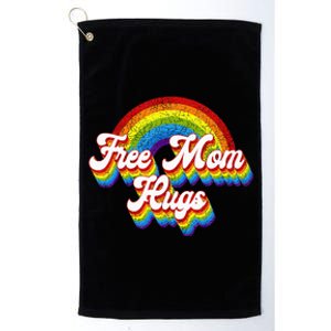 Free Mom Hugs Rainbow Retro LGBT Flag LGBT Pride Month Platinum Collection Golf Towel