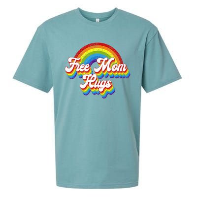 Free Mom Hugs Rainbow Retro LGBT Flag LGBT Pride Month Sueded Cloud Jersey T-Shirt