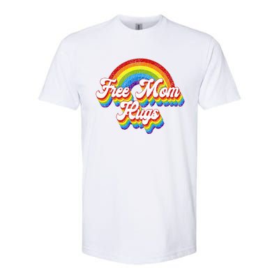 Free Mom Hugs Rainbow Retro LGBT Flag LGBT Pride Month Softstyle CVC T-Shirt