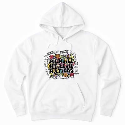 Floral Mental Health Matters Canvas Tote Bag Psychology Hoodie
