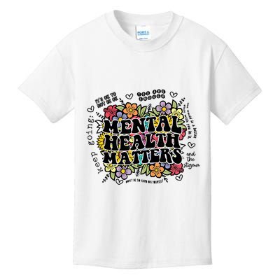 Floral Mental Health Matters Canvas Tote Bag Psychology Kids T-Shirt