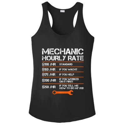 Funny Mechanic Hourly Rate Auto Repair Mechanic Labor Rates Ladies PosiCharge Competitor Racerback Tank