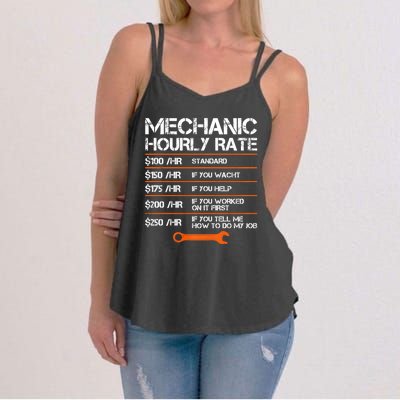 Funny Mechanic Hourly Rate Auto Repair Mechanic Labor Rates Women's Strappy Tank