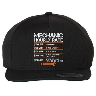 Funny Mechanic Hourly Rate Auto Repair Mechanic Labor Rates Wool Snapback Cap